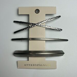 ANTHROPOLOGIE • Silver 3pc Clip Set